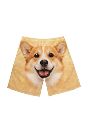 Summer Casual Shorts for Men Funny Cute Pet 3D Graphic Print Loose Fit Daily Leisure Shorts Plus Size Relaxed Elastic Waisted Soft Comfortable Workout Short Pant 6-Beige S