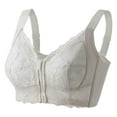 thumbnail image 1 of Telankuip Ultra Soft Front Zipper Wireless Lifting Bras for Women Wirefree Lace Anti-Sagging Seamless Bralettes Full Coverage Racerback Thin Cup Comfort Front Closure Bras White 90, 1 of 6