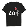 thumbnail image 1 of Telankuip Valentine's Day Couple's Short-Sleeve T-Shirts Fashion Love Heart Graphic Printed Crewneck Tops Interactive Matching for Couples Date Night Anniversary Celebration 7-Black XXXL, 1 of 4