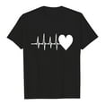 thumbnail image 1 of Telankuip Valentine's Day Couple's Short-Sleeve T-Shirts Fashion Love Heart Graphic Printed Crewneck Tops Interactive Matching for Couples Date Night Anniversary Celebration 9-Black XXL, 1 of 4