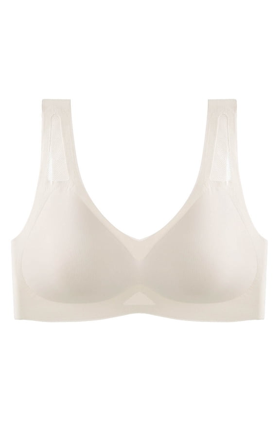 Verafits Liftcharm Bras for Women Wireless Comfortable Bust Lifting and Shaping Bras Soft Supportive Push up Full Coverage No Underwire Smooth Seamless Bralettes White L