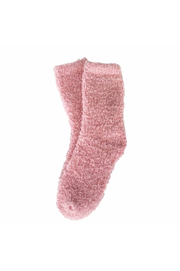 Warm Cozy Cloud Medium Tube Socks for Women Soft Comfort Fabric Fuzzy Socks Warm Home Sleep Winter Solid Color Preppy Mid-Calf Socks for Everyday Wear Pink2 One Size
