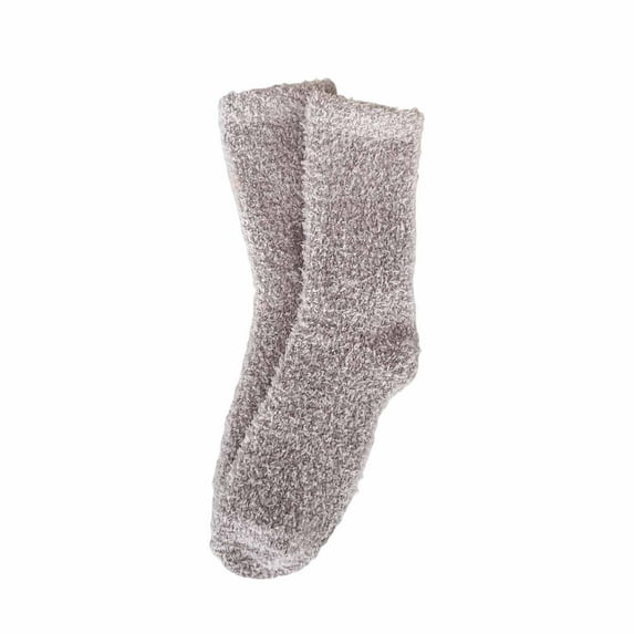 Telankuip Warm Cozy Cloud Medium Tube Socks for Women Soft Comfort Fabric Fuzzy Socks Warm Home Sleep Winter Solid Color Preppy Mid-Calf Socks for Everyday Wear Light Gray2 One Size