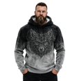 thumbnail image 1 of Telankuip Wolf Graphic Hoodies for Men Winter Flannel Warm Cozy Long Sleeve Drawstring Hooded Sweatshirts Retro Wild Animals Printed Soft Casual Pullover Tops with Pocket B-Grey XXXXXXL, 1 of 8