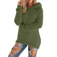 thumbnail image 1 of Telankuip Women's Fashionable Long Sleeve Hoodies Pullovers Loose Fit Fluffy Fuzzy Winter Warm Going out Hooded Tops 2025 Casual Solid Color Simple Comfor Sweatshirts Green M, 1 of 6