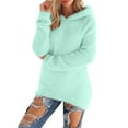 thumbnail image 1 of Telankuip Women's Fashionable Long Sleeve Hoodies Pullovers Loose Fit Fluffy Fuzzy Winter Warm Going out Hooded Tops 2025 Casual Solid Color Simple Comfor Sweatshirts Mint Green L, 1 of 6