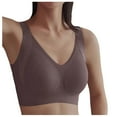 thumbnail image 1 of Telankuip Women's Ribbed Push up Wireless Bras Super Firming Wirefree Full Coverage Bras Soft Comfort Adjustable Wide Straps Anti Sagging Bralettes for Everyday Coffee XL, 1 of 8