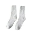 thumbnail image 1 of Telankuip Women's Ultra Soft and Cozy Mid-Calf Socks Breathable Comfort Fit Stretchy Casual Ankle Socks Solid Color Cotton Warm Athletic Medium Tube Socks White One Size, 1 of 3