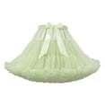 thumbnail image 1 of Telankuip Womens 3-Layered Pleated Tulle Petticoat Chiffon Boneless Soft Mesh Tutu Puffy Carnival Party Cosplay Short Skirts High Waisted Bow Tie Ballet Underskirt Dress Light Green One Size, 1 of 2