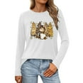 thumbnail image 1 of Telankuip Womens Crew Neck Long Sleeve Christmas T-Shirts Merry Christmas Leopard Plaid Tree Graphic Tee Tops 2025 Fashion Cute Snowman Printed Soft Cozy Pullover Tshirts White XL, 1 of 6