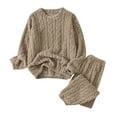 thumbnail image 1 of Telankuip Womens Fuzzy Pajama Sets Winter Warm Fluffy Plush Pullover Tops and Tapered Leg Long Pants Solid Color Soft Cozy Trendy 2 Piece Loungewear Outfits Khaki One Size, 1 of 4