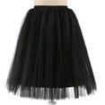 thumbnail image 1 of Telankuip Womens Pleated Knee Length Skirts Trendy Elastic High Waisted Adult Midi Tutu Dancing Skirt Casual Solid Color Lightweight Flowy 2025 Fashion Party Outfits black One Size, 1 of 2