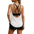 thumbnail image 1 of Telankuip Womens Summer Workout Tank Tops Fashion Sleeveless Backless Yoga Running Sports Gym Tee Shirts Soft Comfortable Solid Color Basic Cami Outdoor Activewear White XL, 1 of 7