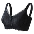 thumbnail image 1 of Telankuip Zip up Front Closure Bras for Women Powerful Support Comfy Seamless Bralettes Soft Comfortable Thin Breathable Adjustable Straps Full Coverage Bra Black 80, 1 of 5