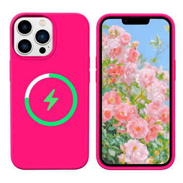 Telaso Compatible with iPhone 13 Pro Max Case 6.7 Inch Liquid Silicone Soft Gel Rubber Slim Microfiber Lining Cushion Texture Cover Shockproof Protective Phone Case for iPhone 13 Pro Max, Hot Pink