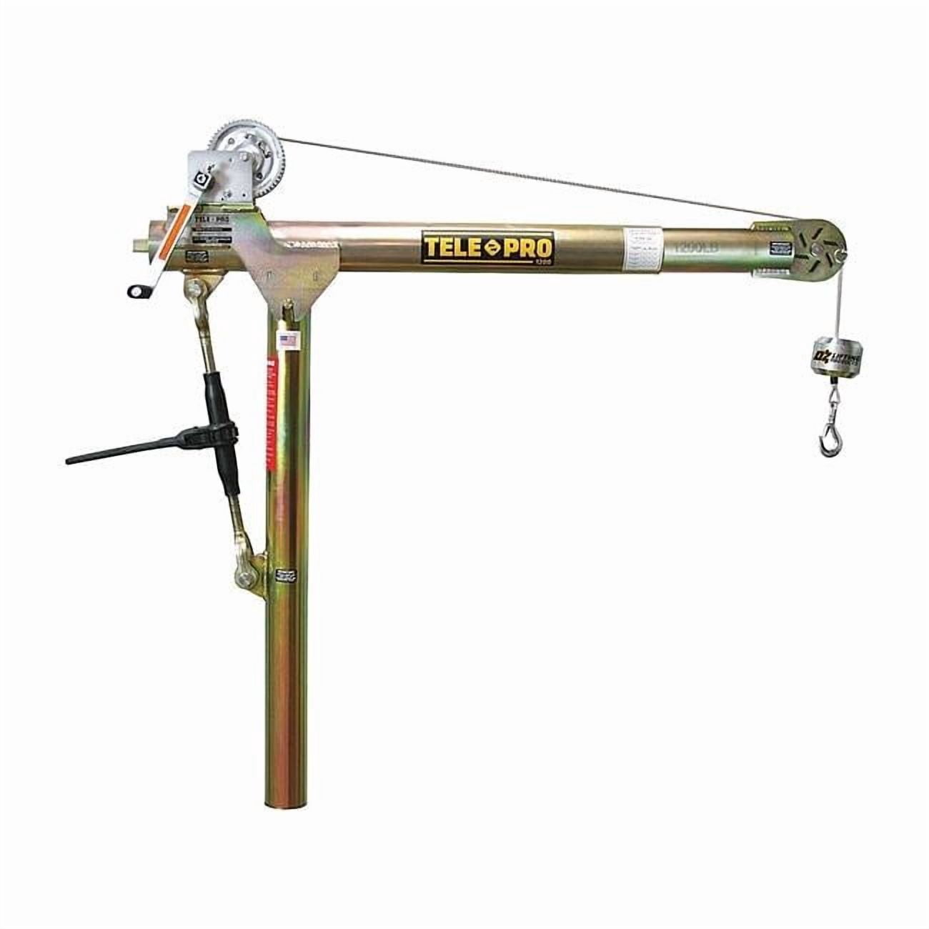 Davit Crane, 1,200 lb Capacity, 23 in to 66 in Reach, 0 in to 660 in Lift Range, Yellow