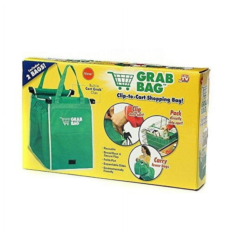 Telebrands 8991 6 Grab Bag Reusable Shopping Bag Green