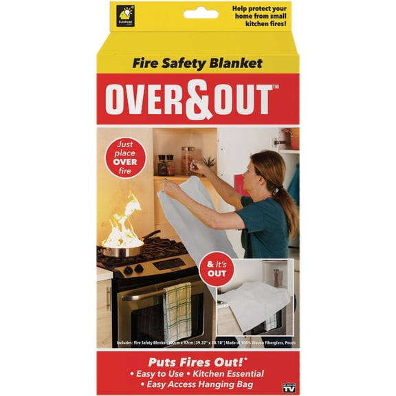 Telebrands Over & Out Fire Safety Blanket - Pack of 4