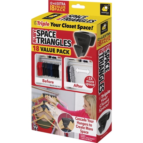 Telebrands Ruby Space Triangles Hanger Holder - Pack of 8