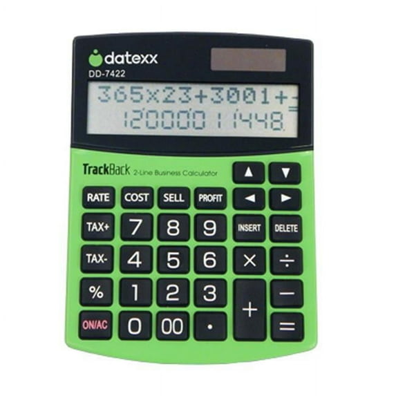 Teledex DD-7422 2-Line 12-Digit Desktop Calculator With 1000-Entry Backtrack, Tax And Profit Calculations