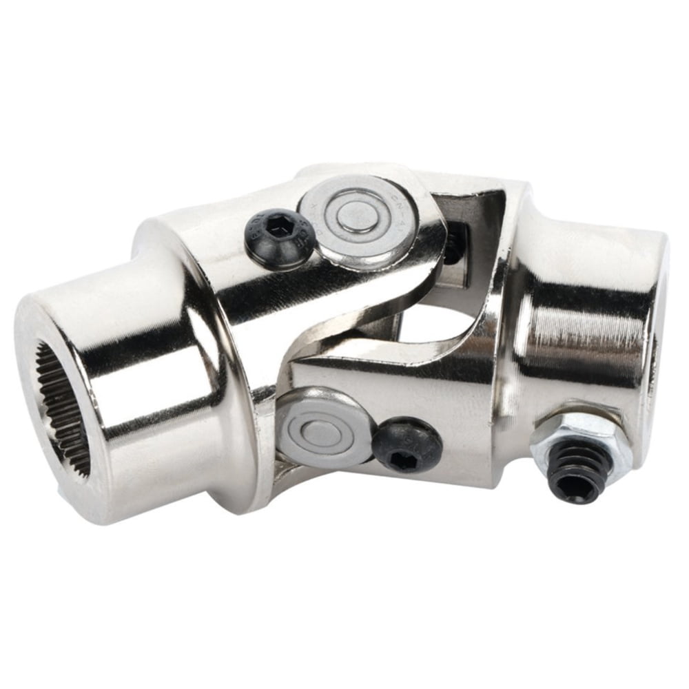 Black Steering Coupler - 9/16-26 Spline To 3/4 Inch Round Shaft, 2 Inch Long, For GM & Mustang II Racks