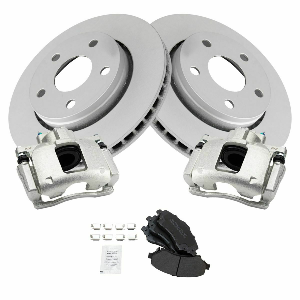 Teledu Front Metallic Pads GCoated Rotors & Calipers Kit For Jeep 2007