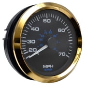 Teleflex Boat Speedometer 100250 | Premier Pro 70 MPH 3 1/4 Inch Gold