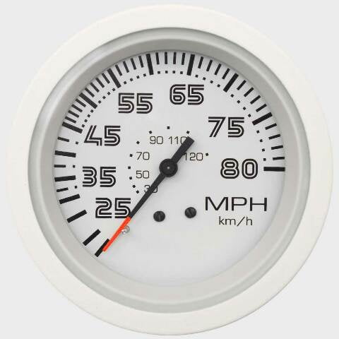 Teleflex Boat Speedometer Kit 67511P | 10 - 80 MPH Sportsman White
