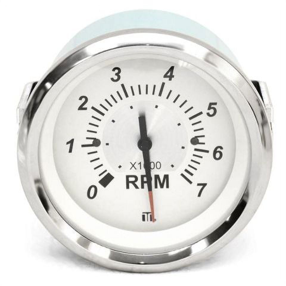 Teleflex Boat Tachometer Gauge 67529F 7000 RPM White Silver
