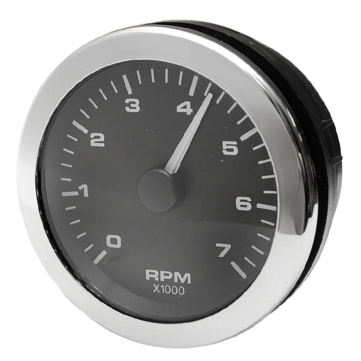 Teleflex Boat Tachometer Gauge 7000 RPM 3 1/4 Inch Silver Black
