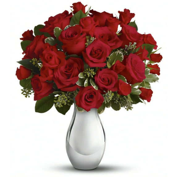 Pompano Beach Floral Company True Romance Bouquet with Red Roses - Deluxe