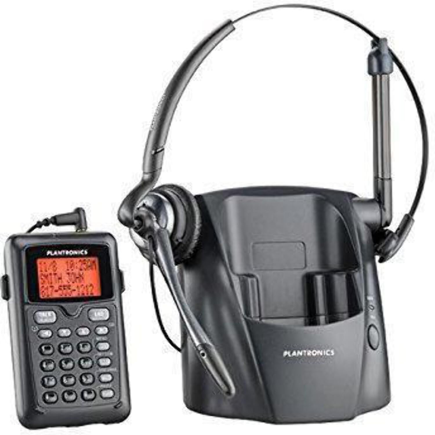 Plantronics CT14 Cordless Headset Phone, Black - Ideal for Home