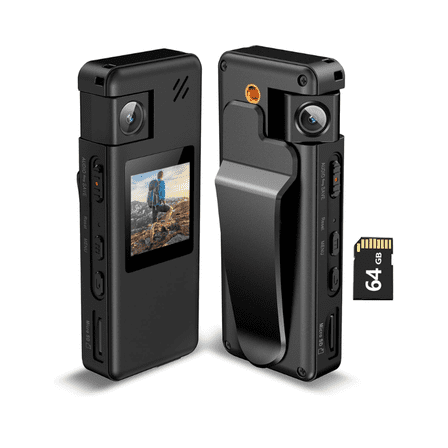 Telele 64GB Full 1080P HD Mini Camera Camcorder Motion Detection Cam Small 180 Rotating Bike Camera Sports DV Car DV