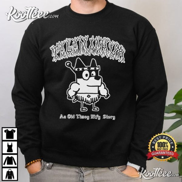 Telemachus Bluey An Old Timey Elfy Story T-Shirt Crewneck Sweatshirt, Size S, Tee Dark Heather New