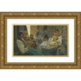 thumbnail image 1 of Telemaco Signorini 18x12 Gold Ornate Wood Frame and Double Matted Museum Art Print Titled - Idle Hours at Riomaggiore, 1 of 4