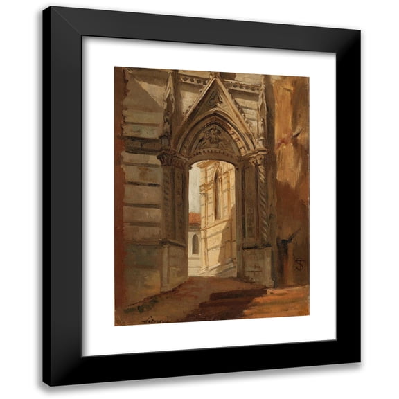 Telemaco Signorini 19x24 Black Modern Framed Museum Art Print Titled - The Cathedral at Siena