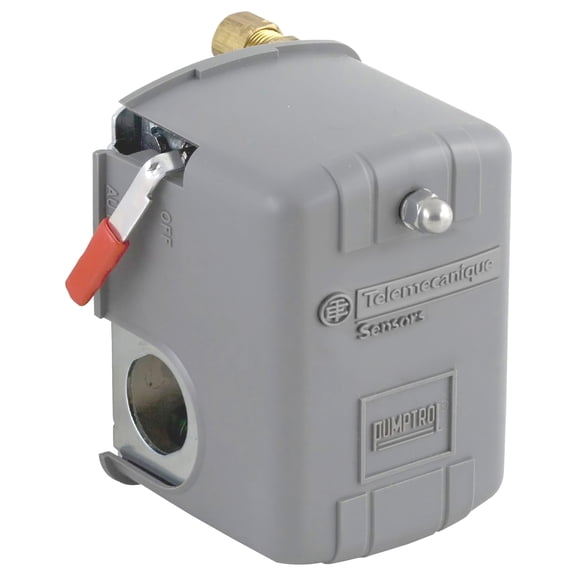 Telemecanique Sensors 9013FHG2J27M1 Air-Compressor Pressure Switch, 100 psi Set Off, 20 psi Fixed Differential, 1/4" NPSF Internal, Auto/Off Cut-Out Lever CA2