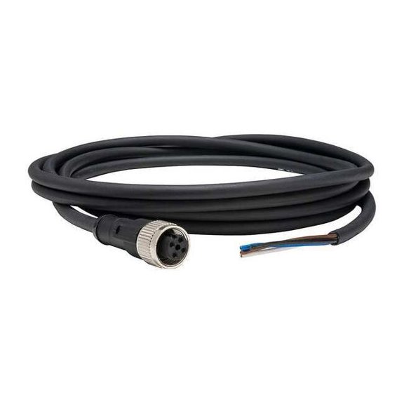 Telemecanique Sensors Cordset,16.4 ft.,Black,250VAC/300VDC XZCP1141L5