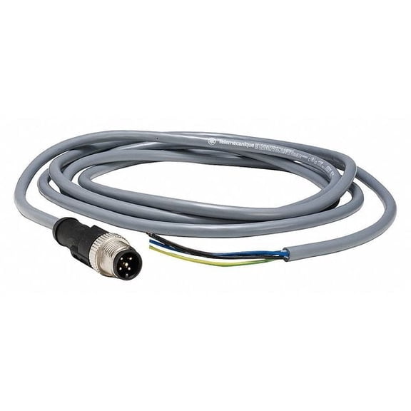 Telemecanique Sensors Cordset,6.56 ft.,Gray,250VAC/300VDC XZCPV1564L2