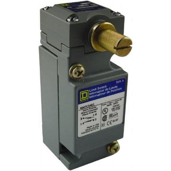 Heavy Duty Limit Switch, No Lever, Rotary, 1NC/1NO, 10A at 600V AC, CCW/CW