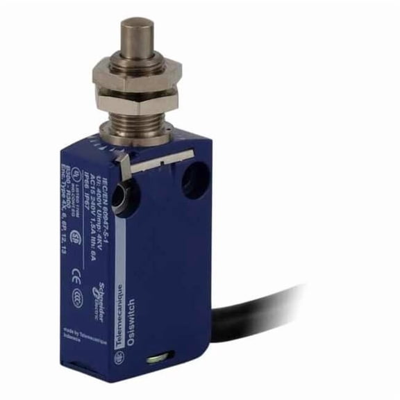 Telemecanique Sensors Limit Switch, Plunger, 1NO/1NC XCMD21F0L1