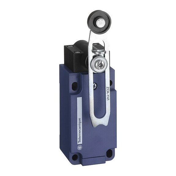 Limit switch, Adjustable Roller Lever, Rotary, 1NC/1NO, 3A at 240V AC, Actuator Location: Side