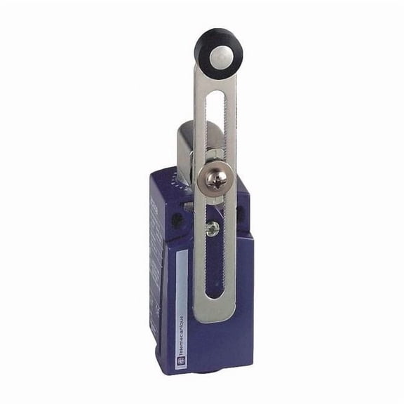 Limit Switch, Adjustable Roller Lever, Rotary, 1NC/1NO, 10A at 240V AC, Actuator Location: Side