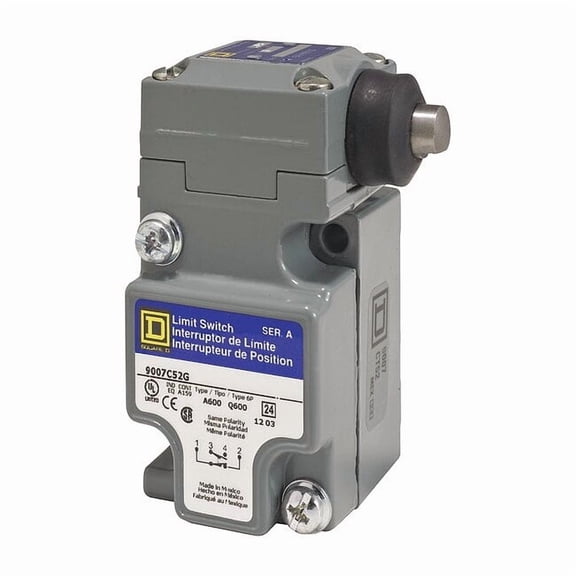 Telemecanique Sensors Plug-In Limit Switch, Plunger, 1NO/1NC 9007C52GD