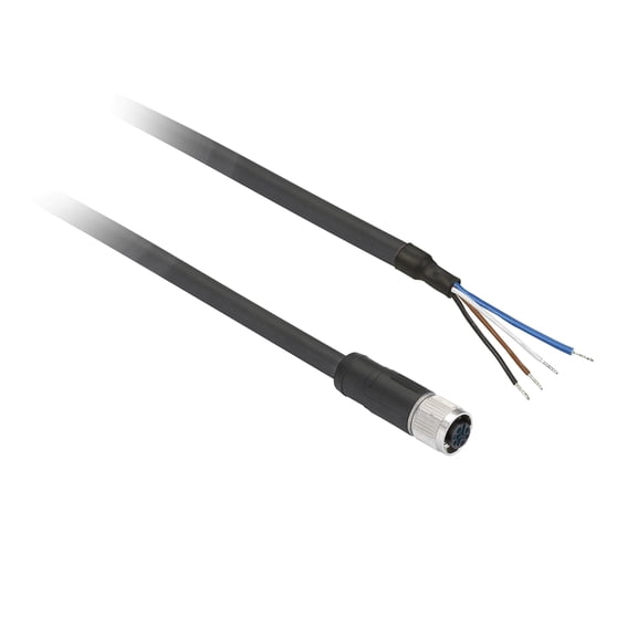 Telemecanique XZCP0941L2 Female Straight Connector Cable, Pre-Wired, M8, 4 Pins, 2 m J101