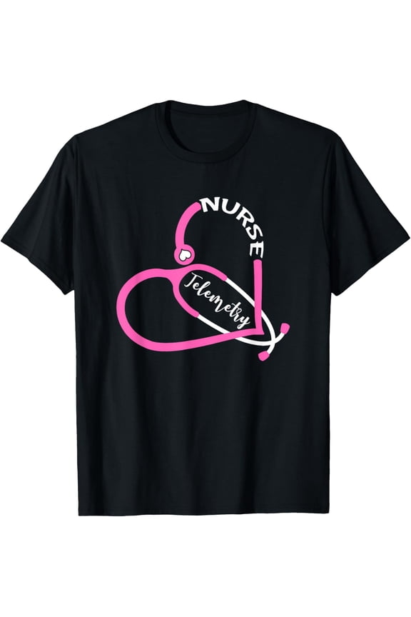 Telemetry Nurse Stethoscope Heart Love RN Telemetry nursing T-Shirt