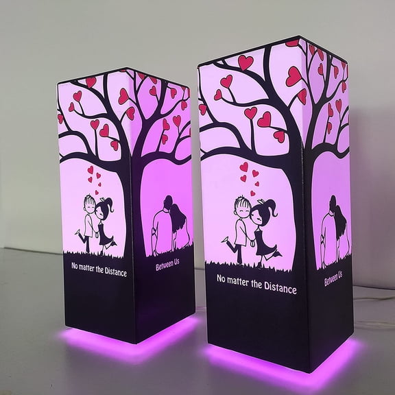 Telepathy Lamp - Personalized Text - Set of 2 Lamps - Wifi Enabled Touch Lamps for Long Distance. Unique Handmade Gifts by ZOCI VOCI | 200 + Colours, Matt Finish