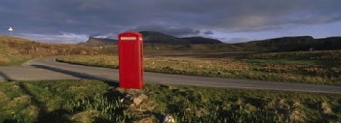 Telephone Booth In A Landscape Isle Of Skye Highlands Scotland United Kingdom Canvas Art - Panoramic Images (18 x 7)