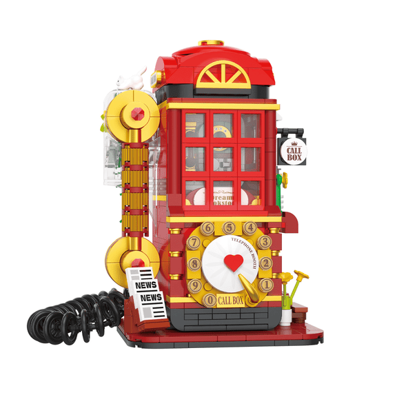 Telephone Booth Building Set Street View Architecture Model Mini Bricks Gifts for Kids Adults