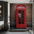 thumbnail image 1 of Telephone Booth Shower Curtain London Streets UK Red Brick Shower Curtain Retro Romantic England City Scenery Old Street Vintage Building Bathroom Decor Set with 12 Hooks 72x72 Inches, 1 of 6
